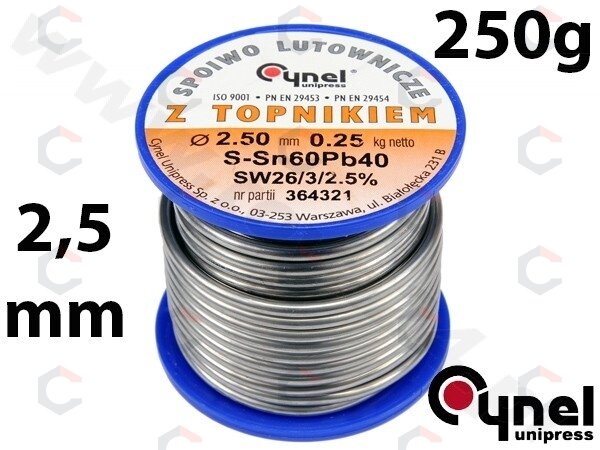 Lydmetalio viela Ø 2,50mm. 250g su fliusu (76823) Lydmetalio viela Ø 2,50mm. 250g su fliusu (76823)