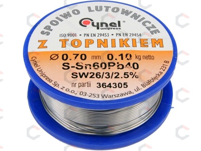 Lydmetalio viela Ø 0,70mm. 100g su fliusu (76806) 1 Lydmetalio viela Ø 0,70mm. 100g su fliusu (76806) 1