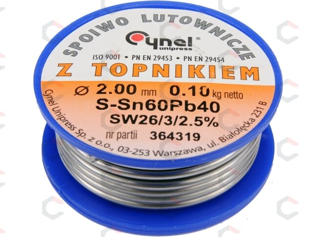 Lydmetalio viela Ø 2,00mm. 100g su fliusu (76818) 1