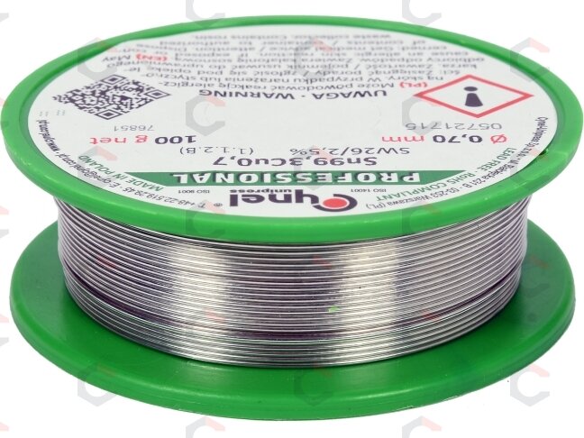 Lydmetalis be švino | Ø 0.7 mm | 100g (76851) Lydmetalis be švino | Ø 0.7 mm | 100g (76851)