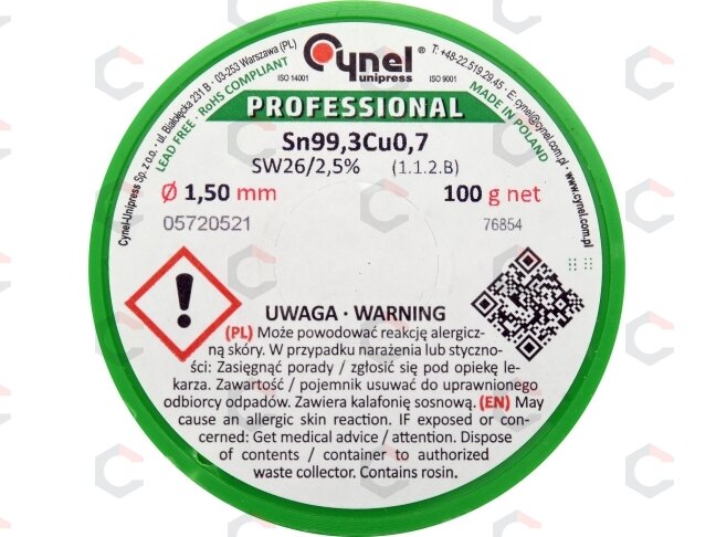 Lydmetalis be švino | Ø 1.5 mm | 100g (76854) 1 Lydmetalis be švino | Ø 1.5 mm | 100g (76854) 1