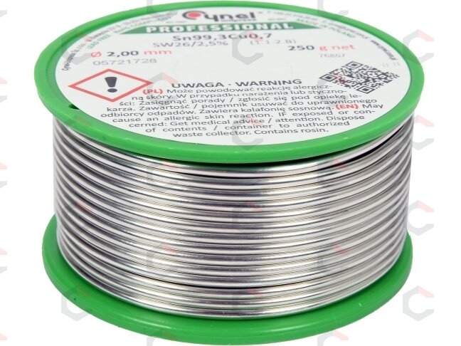 Lydmetalis be švino | Ø 2.0 mm | 250g (76857) Lydmetalis be švino | Ø 2.0 mm | 250g (76857)