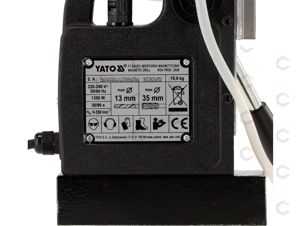 Magnetinės gręžimo staklės | 1300W | elektromagnetinė bazė | 3/4" (YT-820501) 8
