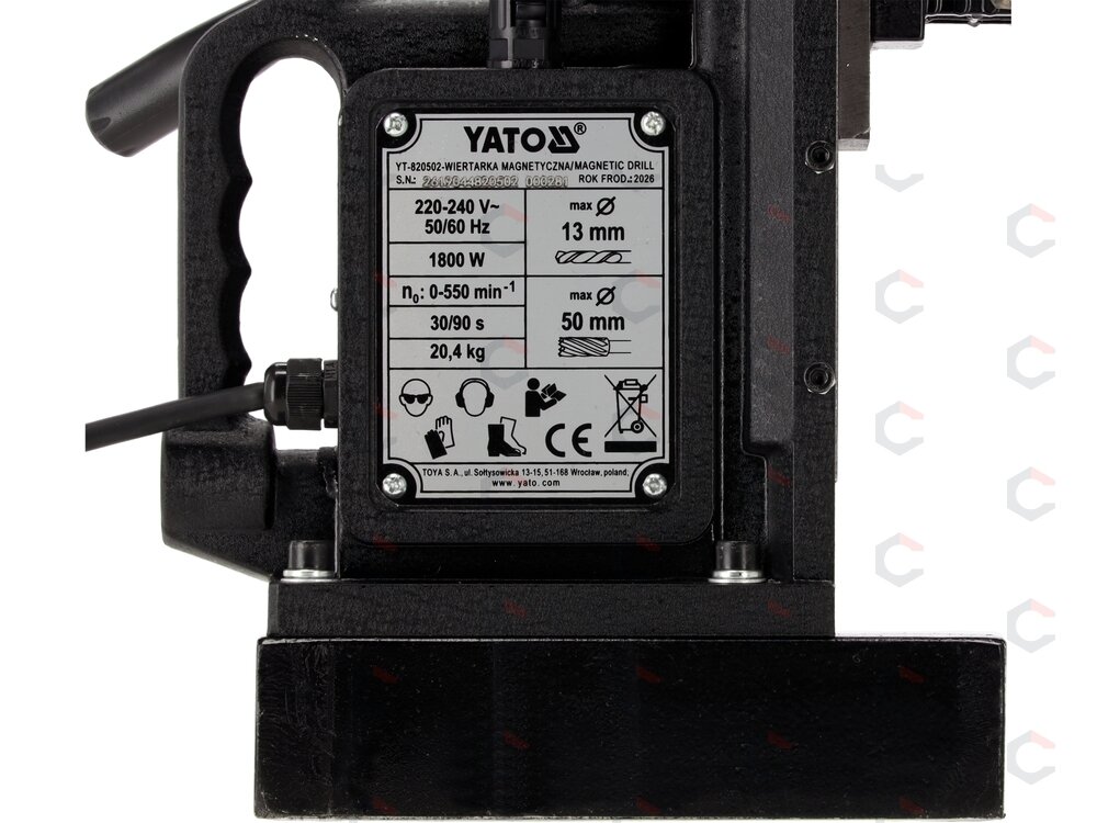 Magnetinės gręžimo staklės | 1800W | elektromagnetinė bazė | Morse MT2 (YT-820502) 8 Magnetinės gręžimo staklės | 1800W | elektromagnetinė bazė | Morse MT2 (YT-820502) 8