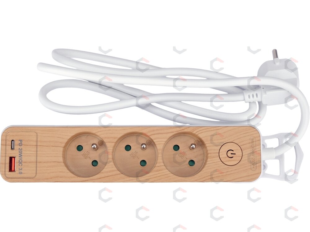Maitinimo laidas/ilgintuvas su įžeminimu (medžio imitacija) | 3 lizdai + USB | 1,0 mm2 | 1.4 m (72343) 2 Maitinimo laidas/ilgintuvas su įžeminimu (medžio imitacija) | 3 lizdai + USB | 1,0 mm2 | 1.4 m (72343) 2