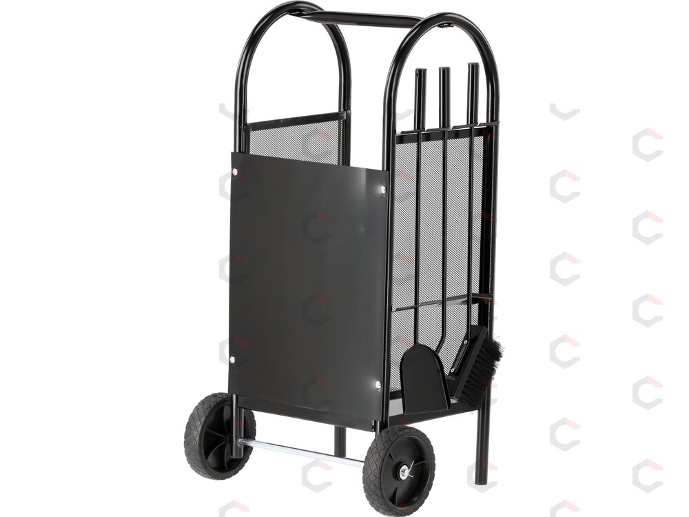 Malkų stovas su židinio aksesuarais / vežimėlis iki 20 kg | 810 x 420 x 360 mm (33330) 2 Malkų stovas su židinio aksesuarais / vežimėlis iki 20 kg | 810 x 420 x 360 mm (33330) 2