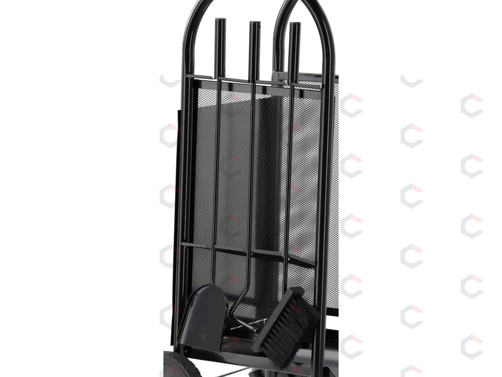 Malkų stovas su židinio aksesuarais / vežimėlis iki 20 kg | 810 x 420 x 360 mm (33330) 3 Malkų stovas su židinio aksesuarais / vežimėlis iki 20 kg | 810 x 420 x 360 mm (33330) 3