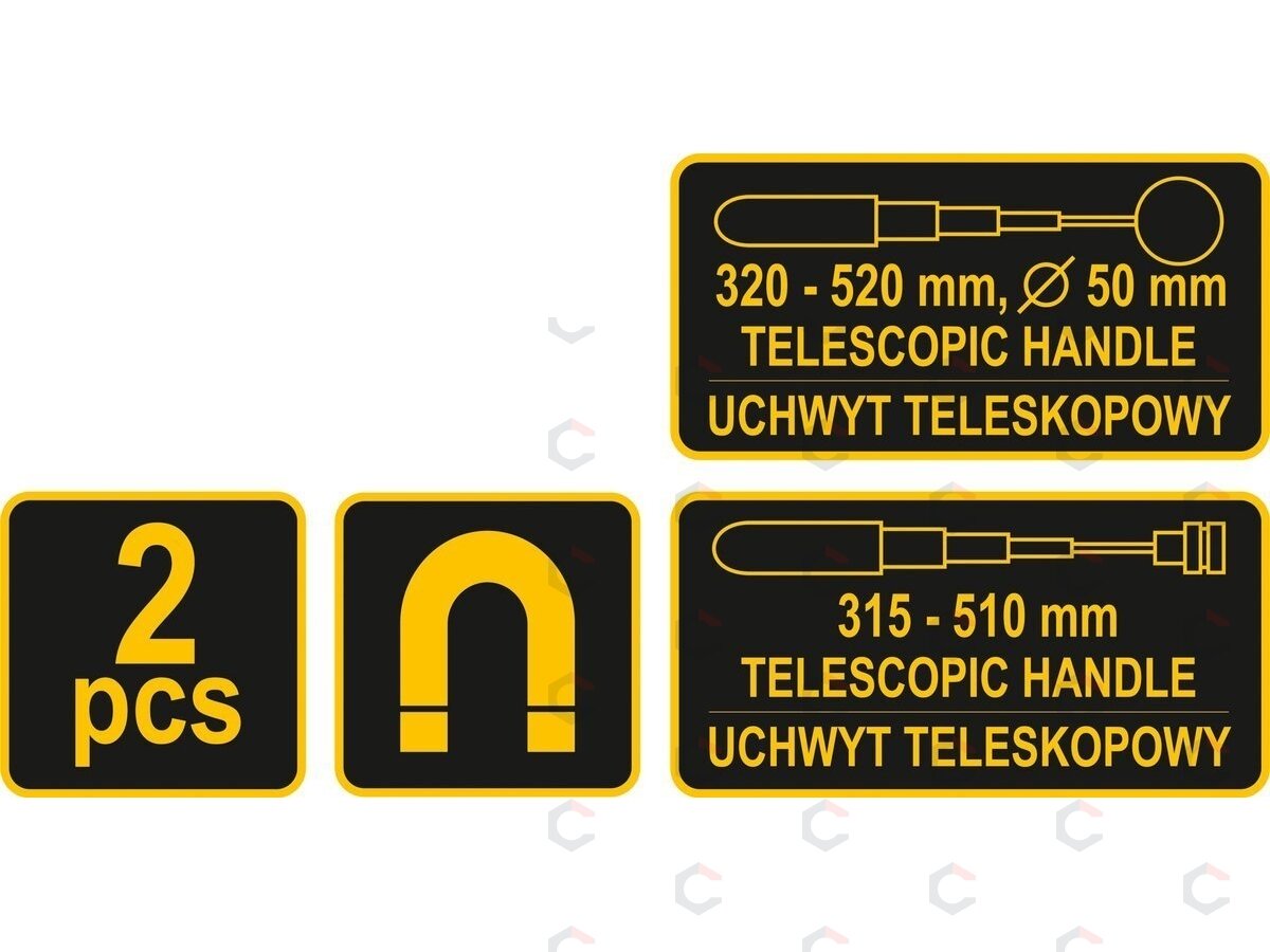 Magnetinio griebtuvo / tikrinimo veidrodžio rinkinys | 2 vnt. (78410) 3 Magnetinio griebtuvo / tikrinimo veidrodžio rinkinys | 2 vnt. (78410) 3