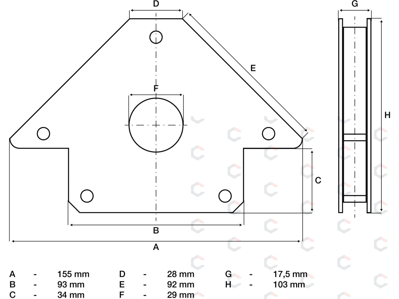 Magnetinis laikiklis suvirinimo darbams | su skyle | 22 kg (3008) 2