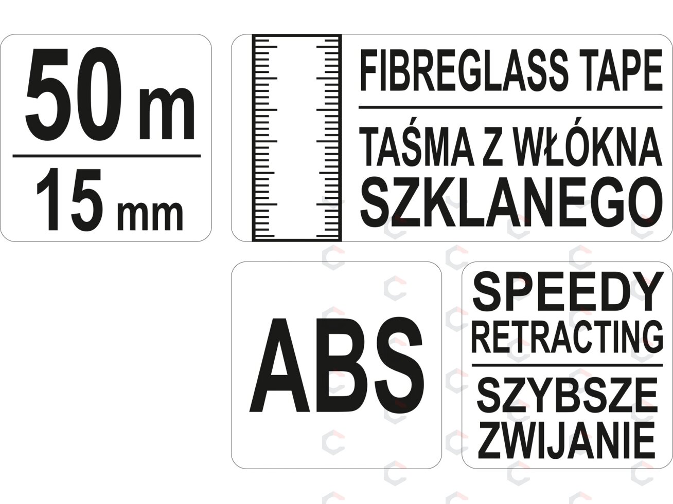 Matavimo juosta stiklo pluošto | 50 m X 15 mm geodezinė (YT-71541) 3 Matavimo juosta stiklo pluošto | 50 m X 15 mm geodezinė (YT-71541) 3