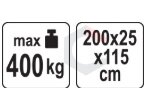 Malkų stovas plieninis | 30 cm | 200X25XH115 cm (33301) 4 Malkų stovas plieninis | 30 cm | 200X25XH115 cm (33301) 4