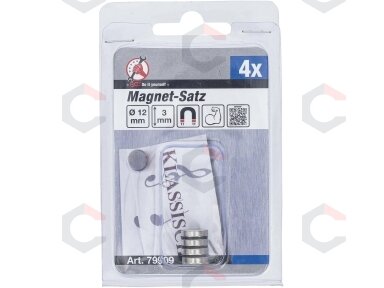 Magnetų rinkinys | ypač stiprūs | Ø 12 mm | 4 vnt. (79909)
