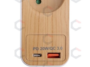 Maitinimo laidas/ilgintuvas su įžeminimu (medžio imitacija) | 3 lizdai + USB | 1,0 mm2 | 1.4 m (72343) Maitinimo laidas/ilgintuvas su įžeminimu (medžio imitacija) | 3 lizdai + USB | 1,0 mm2 | 1.4 m (72343)