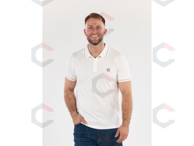 POLO marškinėliai | balti | 100% medvilnė | S dydis (YT-78606)