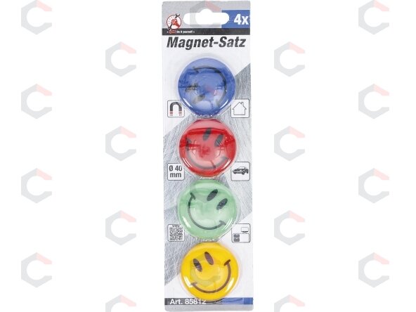 Magnetų rinkinys | "Šypsokis" | Ø 40 mm | 4 vnt. (85812) 1 Magnetų rinkinys | "Šypsokis" | Ø 40 mm | 4 vnt. (85812) 1