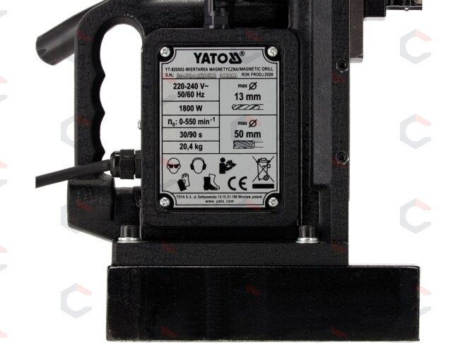 Magnetinės gręžimo staklės | 1800W | elektromagnetinė bazė | Morse MT2 (YT-820502) 8 Magnetinės gręžimo staklės | 1800W | elektromagnetinė bazė | Morse MT2 (YT-820502) 8