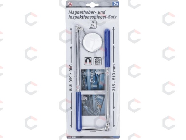 Magnetinio griebtuvo / tikrinimo veidrodžio rinkinys | 2 vnt. (3086) 4 Magnetinio griebtuvo / tikrinimo veidrodžio rinkinys | 2 vnt. (3086) 4