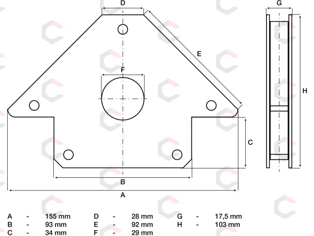 Magnetinis laikiklis suvirinimo darbams | su skyle | 22 kg (3008) 2