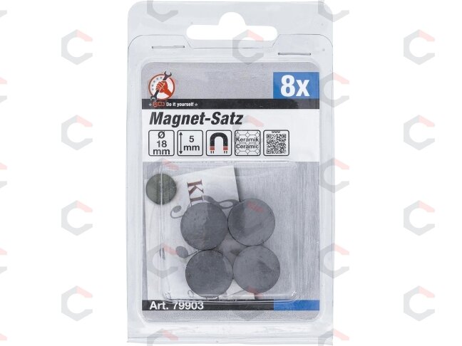 Magnetų rinkinys | keramika | Ø 18 mm | 8 vnt. (79903) 1 Magnetų rinkinys | keramika | Ø 18 mm | 8 vnt. (79903) 1