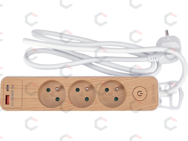 Maitinimo laidas/ilgintuvas su įžeminimu (medžio imitacija) | 3 lizdai + USB | 1,0 mm2 | 1.4 m (72343) 2 Maitinimo laidas/ilgintuvas su įžeminimu (medžio imitacija) | 3 lizdai + USB | 1,0 mm2 | 1.4 m (72343) 2