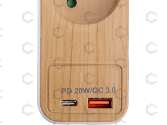 Maitinimo laidas/ilgintuvas su įžeminimu (medžio imitacija) | 5 lizdai + USB | 1,0 mm2 | 1.4 m (72344) 1 Maitinimo laidas/ilgintuvas su įžeminimu (medžio imitacija) | 5 lizdai + USB | 1,0 mm2 | 1.4 m (72344) 1