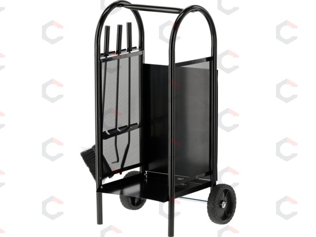 Malkų stovas su židinio aksesuarais / vežimėlis iki 20 kg | 810 x 420 x 360 mm (33330) 1 Malkų stovas su židinio aksesuarais / vežimėlis iki 20 kg | 810 x 420 x 360 mm (33330) 1