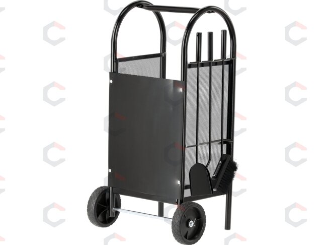 Malkų stovas su židinio aksesuarais / vežimėlis iki 20 kg | 810 x 420 x 360 mm (33330) 2 Malkų stovas su židinio aksesuarais / vežimėlis iki 20 kg | 810 x 420 x 360 mm (33330) 2