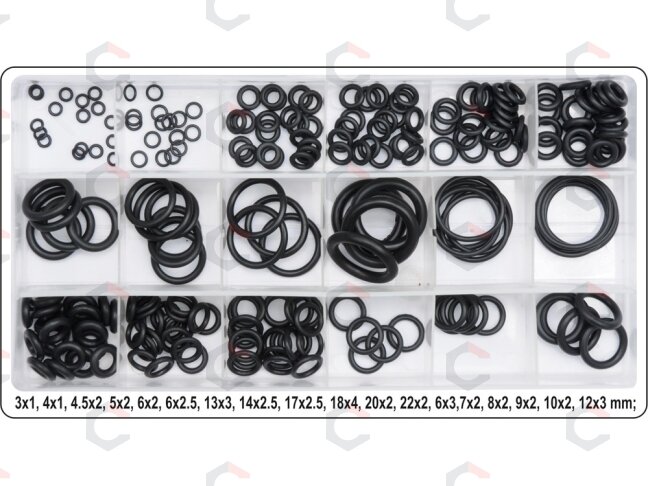 Manžetų komplektas | 3-22 mm Ø | 225 vnt. (YT-06877) 4 Manžetų komplektas | 3-22 mm Ø | 225 vnt. (YT-06877) 4