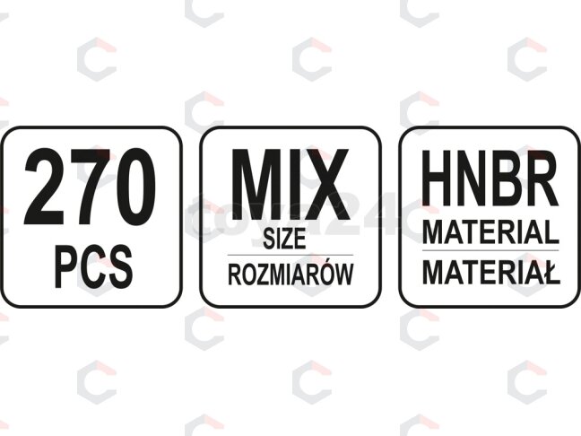 Manžetų rinkinys kondicionieriams | HNBR | 270 vnt. (YT-06879) 4 Manžetų rinkinys kondicionieriams | HNBR | 270 vnt. (YT-06879) 4