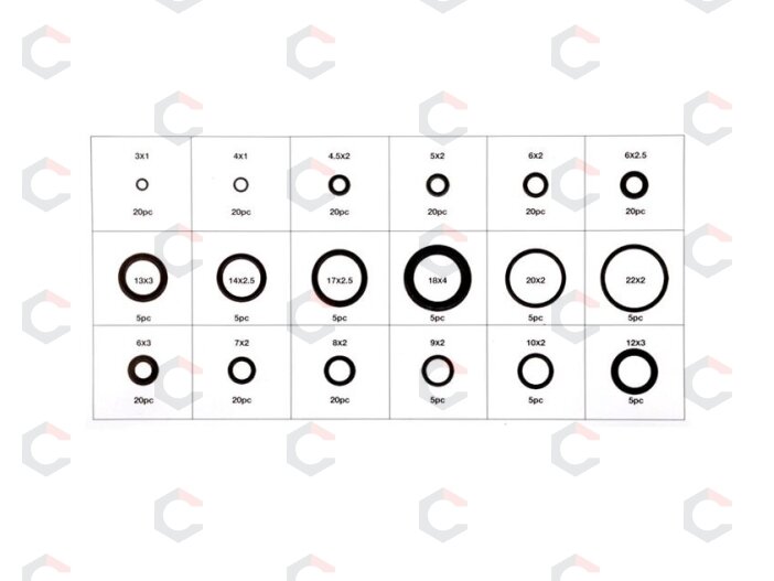 Manžetų rinkinys kondicionieriams HNBR | Ø 3 - 22 mm | 225 vnt. (8121) 2