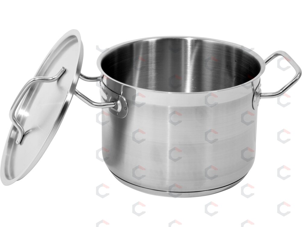 Vidutinio aukščio nerūdijančio plieno puodas su dangčiu | Ø 20 cm | 200 × 140 mm | 4,4 l (YG-00022) 1 Vidutinio aukščio nerūdijančio plieno puodas su dangčiu | Ø 20 cm | 200 × 140 mm | 4,4 l (YG-00022) 1