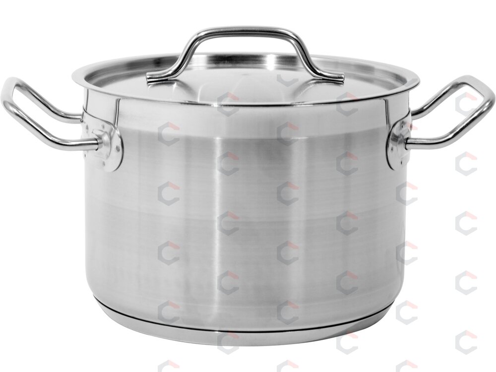 Vidutinio aukščio nerūdijančio plieno puodas su dangčiu | Ø 20 cm | 200 × 140 mm | 4,4 l (YG-00022) Vidutinio aukščio nerūdijančio plieno puodas su dangčiu | Ø 20 cm | 200 × 140 mm | 4,4 l (YG-00022)