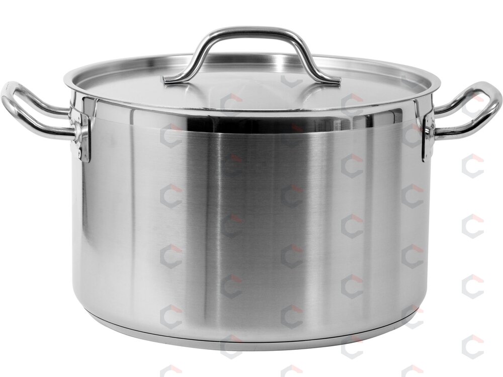 Vidutinio aukščio nerūdijančio plieno puodas su dangčiu | Ø 32 cm | 320 × 200 mm | 16,1 l (YG-00025) Vidutinio aukščio nerūdijančio plieno puodas su dangčiu | Ø 32 cm | 320 × 200 mm | 16,1 l (YG-00025)