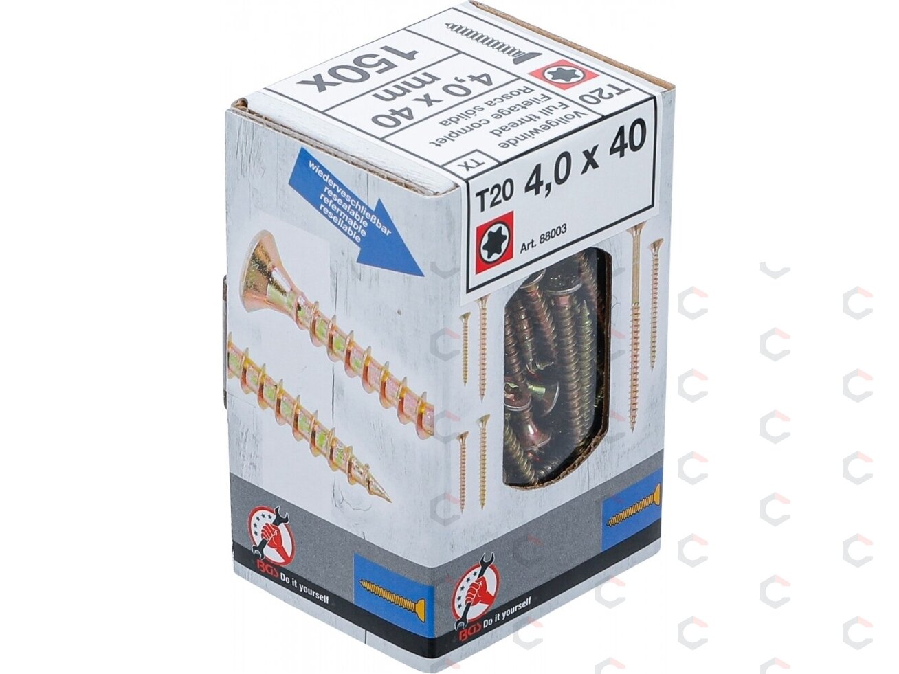 Medienos varžtai galvanizuoti | T-Star T20 | 4.0 x 40 mm | 150 vnt. (88003) 3 Medienos varžtai galvanizuoti | T-Star T20 | 4.0 x 40 mm | 150 vnt. (88003) 3