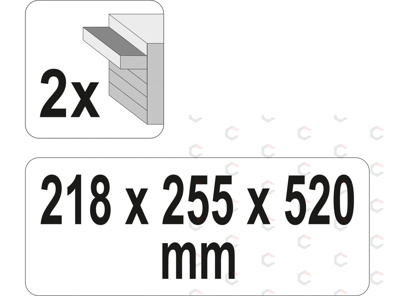 Metalinė įrankių dėžė, tuščia | 2 stalčiai (YT-08872) 4 Metalinė įrankių dėžė, tuščia | 2 stalčiai (YT-08872) 4
