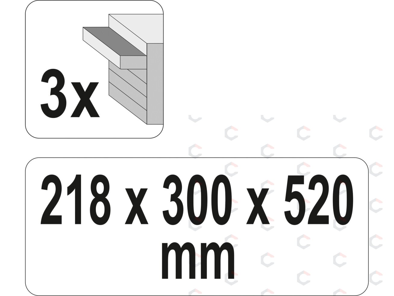 Metalinė įrankių dėžė, tuščia | 3 stalčiai (YT-08873) 4 Metalinė įrankių dėžė, tuščia | 3 stalčiai (YT-08873) 4