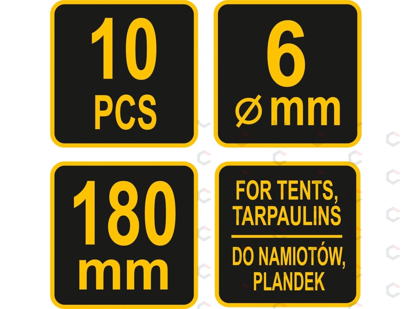 Metaliniai smeigtukai / kabliukai tento tvirtinimui | 180 mm | 10 vnt. (85185) 2 Metaliniai smeigtukai / kabliukai tento tvirtinimui | 180 mm | 10 vnt. (85185) 2