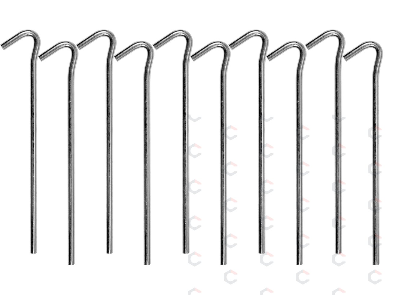 Metaliniai smeigtukai / kabliukai tento tvirtinimui | 180 mm | 10 vnt. (85185) Metaliniai smeigtukai / kabliukai tento tvirtinimui | 180 mm | 10 vnt. (85185)