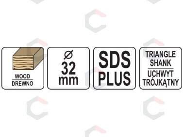 Medienos skėlimo grąžtas | 32 mm | 3 vnt. (22590) 3