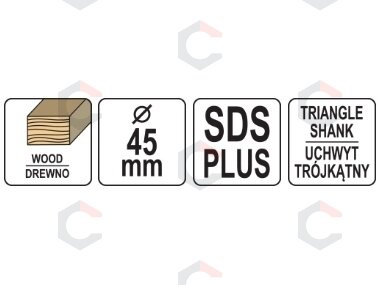 Medienos skėlimo grąžtas | 45 mm | 3 vnt. (22591) 3 Medienos skėlimo grąžtas | 45 mm | 3 vnt. (22591) 3