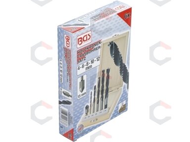 Medienos karūnos ir frezų grąžtų rinkinys 4 - 12 mm | 6 vnt. (50401)