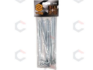 Metaliniai smeigtukai / kabliukai tento tvirtinimui | 180 mm | 10 vnt. (85185) Metaliniai smeigtukai / kabliukai tento tvirtinimui | 180 mm | 10 vnt. (85185)
