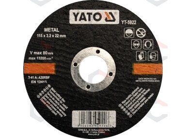 Metalo pjovimo diskas | profesionalus A30RBF, T-41A | 125×1,2×22 mm (YT-5923)