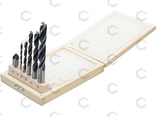 Medienos karūnos ir frezų grąžtų rinkinys 4 - 12 mm | 6 vnt. (50401) 3