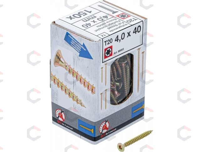 Medienos varžtai galvanizuoti | T-Star T20 | 4.0 x 40 mm | 150 vnt. (88003) Medienos varžtai galvanizuoti | T-Star T20 | 4.0 x 40 mm | 150 vnt. (88003)