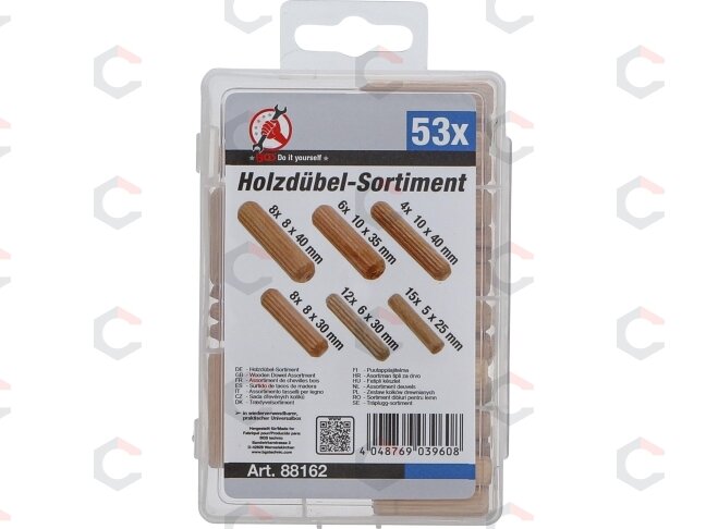 Medinių diubelių asortimentas | Ø 5-10 mm | 53 vnt. (88162) 2 Medinių diubelių asortimentas | Ø 5-10 mm | 53 vnt. (88162) 2