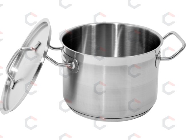Vidutinio aukščio nerūdijančio plieno puodas su dangčiu | Ø 20 cm | 200 × 140 mm | 4,4 l (YG-00022) 1 Vidutinio aukščio nerūdijančio plieno puodas su dangčiu | Ø 20 cm | 200 × 140 mm | 4,4 l (YG-00022) 1