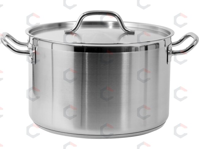 Vidutinio aukščio nerūdijančio plieno puodas su dangčiu | Ø 32 cm | 320 × 200 mm | 16,1 l (YG-00025) Vidutinio aukščio nerūdijančio plieno puodas su dangčiu | Ø 32 cm | 320 × 200 mm | 16,1 l (YG-00025)