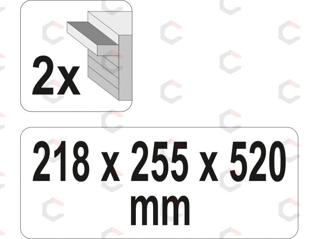 Metalinė įrankių dėžė, tuščia | 2 stalčiai (YT-08872) 4 Metalinė įrankių dėžė, tuščia | 2 stalčiai (YT-08872) 4
