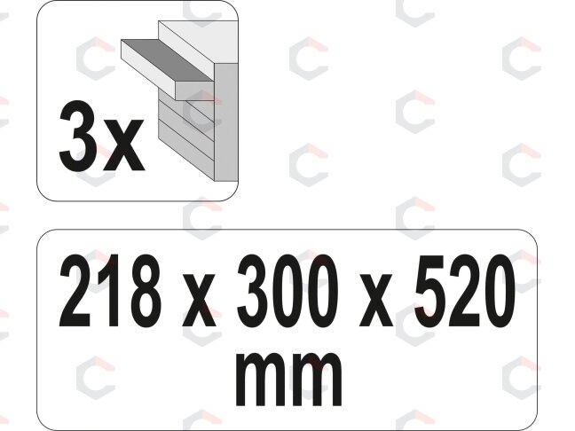 Metalinė įrankių dėžė, tuščia | 3 stalčiai (YT-08873) 4 Metalinė įrankių dėžė, tuščia | 3 stalčiai (YT-08873) 4